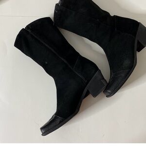 Westies Black Suede + Leather Boots Size 8.5M